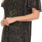 Sakkas Talulla Long V Neck Batik Floral Leaf Embroidered Printed Blouse Shirt Top