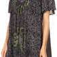 Sakkas Talulla Long V Neck Batik Floral Leaf Embroidered Printed Blouse Shirt Top