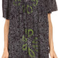 Sakkas Talulla Long V Neck Batik Floral Leaf Embroidered Printed Blouse Shirt Top