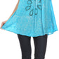 Sakkas Talulla Long V Neck Batik Floral Leaf Embroidered Printed Blouse Shirt Top