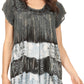 Sakkas Layleka Long Tie Dye Ombre Batik Embroidered Sequin Beaded Shirt Blouse Top