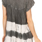 Sakkas Layleka Long Tie Dye Ombre Batik Embroidered Sequin Beaded Shirt Blouse Top