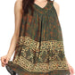 Sakkas Badalea Long Embroidered Sequin Beaded Batik Shirt Printed Tank Top Blouse