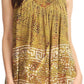Sakkas Badalea Long Embroidered Sequin Beaded Batik Shirt Printed Tank Top Blouse