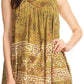 Sakkas Badalea Long Embroidered Sequin Beaded Batik Shirt Printed Tank Top Blouse