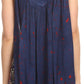 Sakkas Badalea Long Embroidered Sequin Beaded Batik Shirt Printed Tank Top Blouse