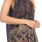 Sakkas Badalea Long Embroidered Sequin Beaded Batik Shirt Printed Tank Top Blouse