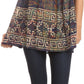 Sakkas Badalea Long Embroidered Sequin Beaded Batik Shirt Printed Tank Top Blouse