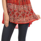 Sakkas Badalea Long Embroidered Sequin Beaded Batik Shirt Printed Tank Top Blouse