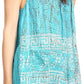 Sakkas Badalea Long Embroidered Sequin Beaded Batik Shirt Printed Tank Top Blouse