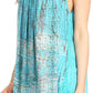 Sakkas Badalea Long Embroidered Sequin Beaded Batik Shirt Printed Tank Top Blouse