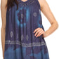 Sakkas Goregianna Long Embroidered Sequin Printed Batik Beaded Tank Top Blouse Top