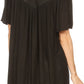 Sakkas Kyla Relaxed Fit Floral Sequin Embroidered V-neck Cap Sleeve Blouse / Top