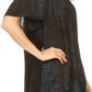 Sakkas Kyla Relaxed Fit Floral Sequin Embroidered V-neck Cap Sleeve Blouse / Top
