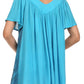 Sakkas Kyla Relaxed Fit Floral Sequin Embroidered V-neck Cap Sleeve Blouse / Top
