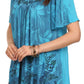 Sakkas Kyla Relaxed Fit Floral Sequin Embroidered V-neck Cap Sleeve Blouse / Top