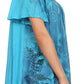 Sakkas Kyla Relaxed Fit Floral Sequin Embroidered V-neck Cap Sleeve Blouse / Top
