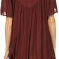 Sakkas Kyla Relaxed Fit Floral Sequin Embroidered V-neck Cap Sleeve Blouse / Top