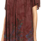 Sakkas Kyla Relaxed Fit Floral Sequin Embroidered V-neck Cap Sleeve Blouse / Top