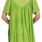 Sakkas Kyla Relaxed Fit Floral Sequin Embroidered V-neck Cap Sleeve Blouse / Top