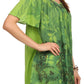 Sakkas Kyla Relaxed Fit Floral Sequin Embroidered V-neck Cap Sleeve Blouse / Top