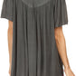 Sakkas Kyla Relaxed Fit Floral Sequin Embroidered V-neck Cap Sleeve Blouse / Top