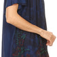 Sakkas Kyla Relaxed Fit Floral Sequin Embroidered V-neck Cap Sleeve Blouse / Top