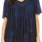 Sakkas Kyla Relaxed Fit Floral Sequin Embroidered V-neck Cap Sleeve Blouse / Top