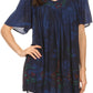 Sakkas Kyla Relaxed Fit Floral Sequin Embroidered V-neck Cap Sleeve Blouse / Top