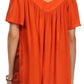 Sakkas Kyla Relaxed Fit Floral Sequin Embroidered V-neck Cap Sleeve Blouse / Top