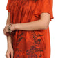 Sakkas Kyla Relaxed Fit Floral Sequin Embroidered V-neck Cap Sleeve Blouse / Top