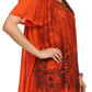 Sakkas Kyla Relaxed Fit Floral Sequin Embroidered V-neck Cap Sleeve Blouse / Top