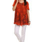 Sakkas Kyla Relaxed Fit Floral Sequin Embroidered V-neck Cap Sleeve Blouse / Top