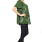 Sakkas Poppy Floral Hand Dyed Dye Pattern Top Blouse With Beaded Sequin V Neck