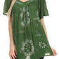Sakkas Poppy Floral Hand Dyed Dye Pattern Top Blouse With Beaded Sequin V Neck