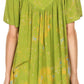 Sakkas Poppy Floral Hand Dyed Dye Pattern Top Blouse With Beaded Sequin V Neck