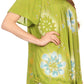 Sakkas Poppy Floral Hand Dyed Dye Pattern Top Blouse With Beaded Sequin V Neck