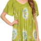 Sakkas Poppy Floral Hand Dyed Dye Pattern Top Blouse With Beaded Sequin V Neck