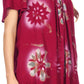 Sakkas Poppy Floral Hand Dyed Dye Pattern Top Blouse With Beaded Sequin V Neck