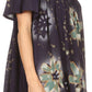 Sakkas Poppy Floral Hand Dyed Dye Pattern Top Blouse With Beaded Sequin V Neck