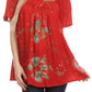 Sakkas Poppy Floral Hand Dyed Dye Pattern Top Blouse With Beaded Sequin V Neck