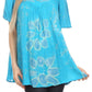 Sakkas Poppy Floral Hand Dyed Dye Pattern Top Blouse With Beaded Sequin V Neck