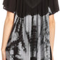 Sakkas Nia Tie Dye Sequin Embroidered V-Neck Cap Sleeve Blouse / Top