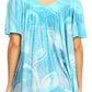 Sakkas Nia Tie Dye Sequin Embroidered V-Neck Cap Sleeve Blouse / Top