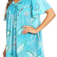 Sakkas Nia Tie Dye Sequin Embroidered V-Neck Cap Sleeve Blouse / Top