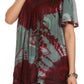 Sakkas Nia Tie Dye Sequin Embroidered V-Neck Cap Sleeve Blouse / Top