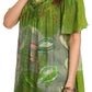 Sakkas Nia Tie Dye Sequin Embroidered V-Neck Cap Sleeve Blouse / Top