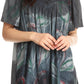 Sakkas Nia Tie Dye Sequin Embroidered V-Neck Cap Sleeve Blouse / Top