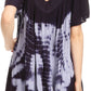 Sakkas Nia Tie Dye Sequin Embroidered V-Neck Cap Sleeve Blouse / Top