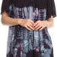 Sakkas Nia Tie Dye Sequin Embroidered V-Neck Cap Sleeve Blouse / Top